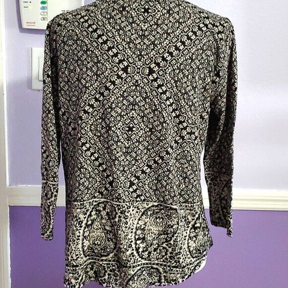 Lucky Brand Boho Paisley Floral Flowy Long Sleeve Modal Blend Knit Top - Picture 6 of 9